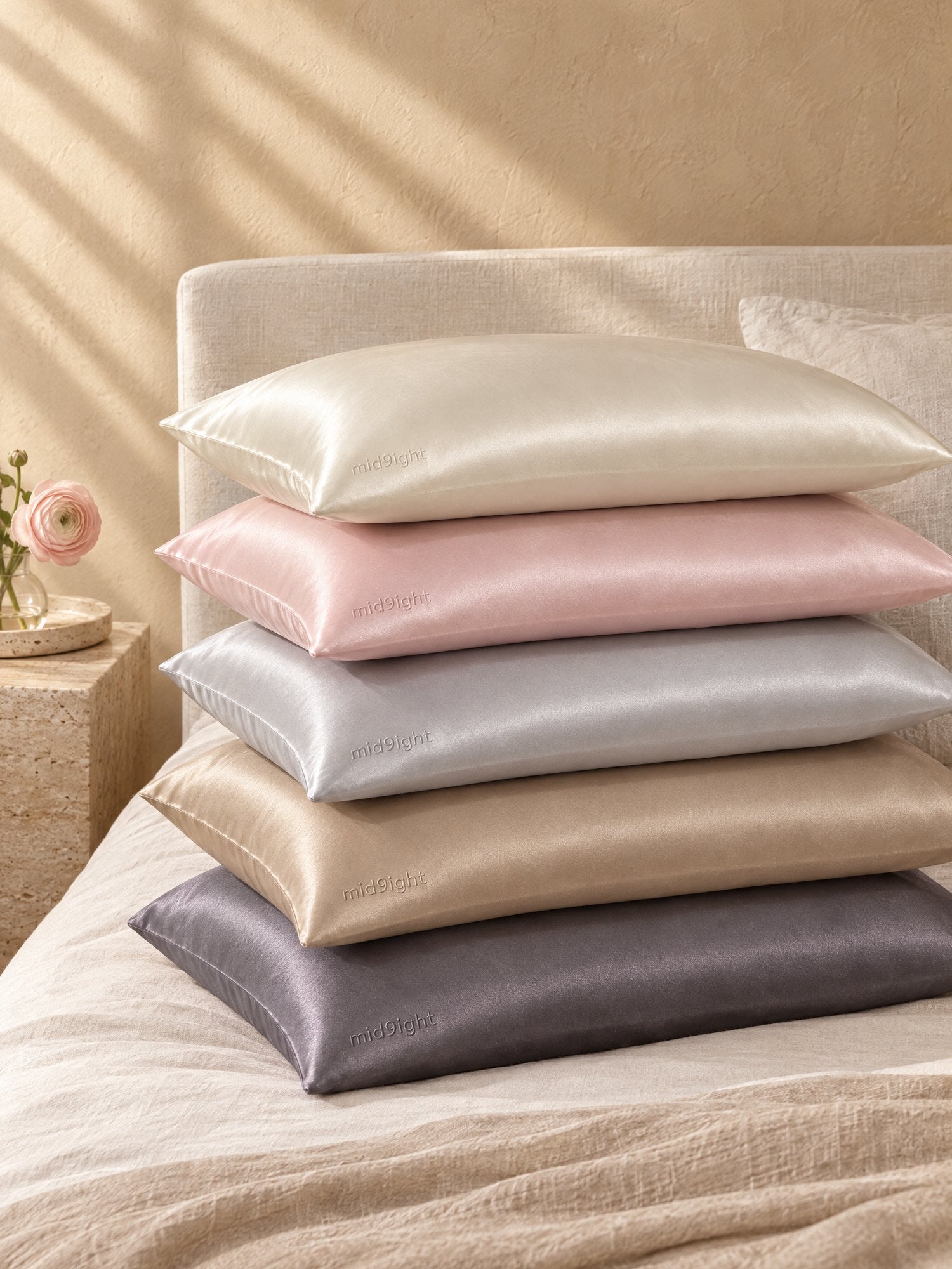 Dream Luxe mulberry silk pillowcases in five colours